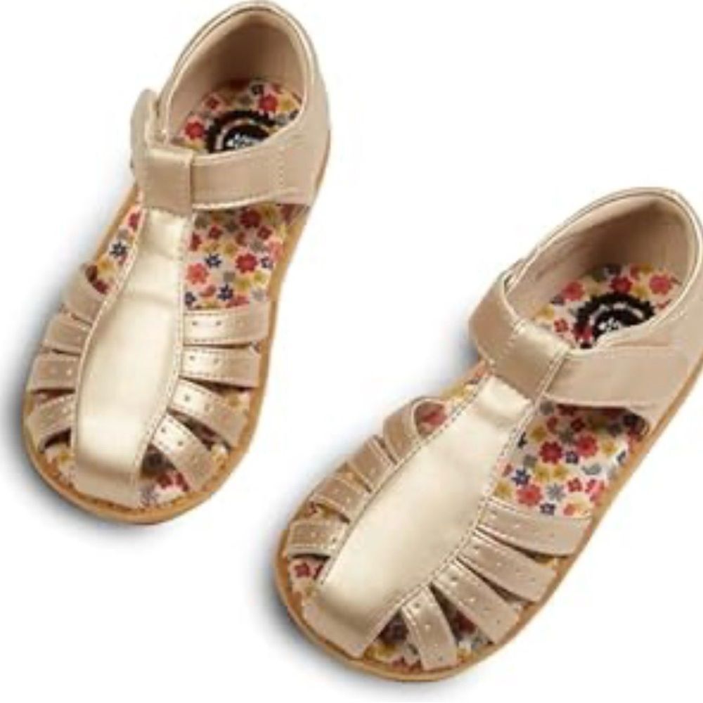 Livie & Luca Paz Classic Champagne Leather Sandals Sz 12